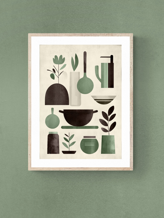 kitchen wall decor, greens, breakfast room green