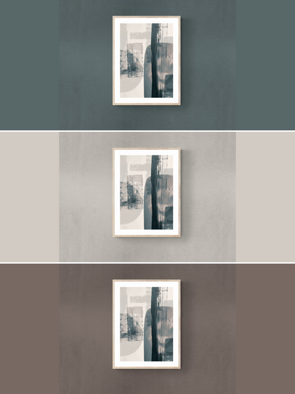 textured print, blue walls, white walls, brown walls