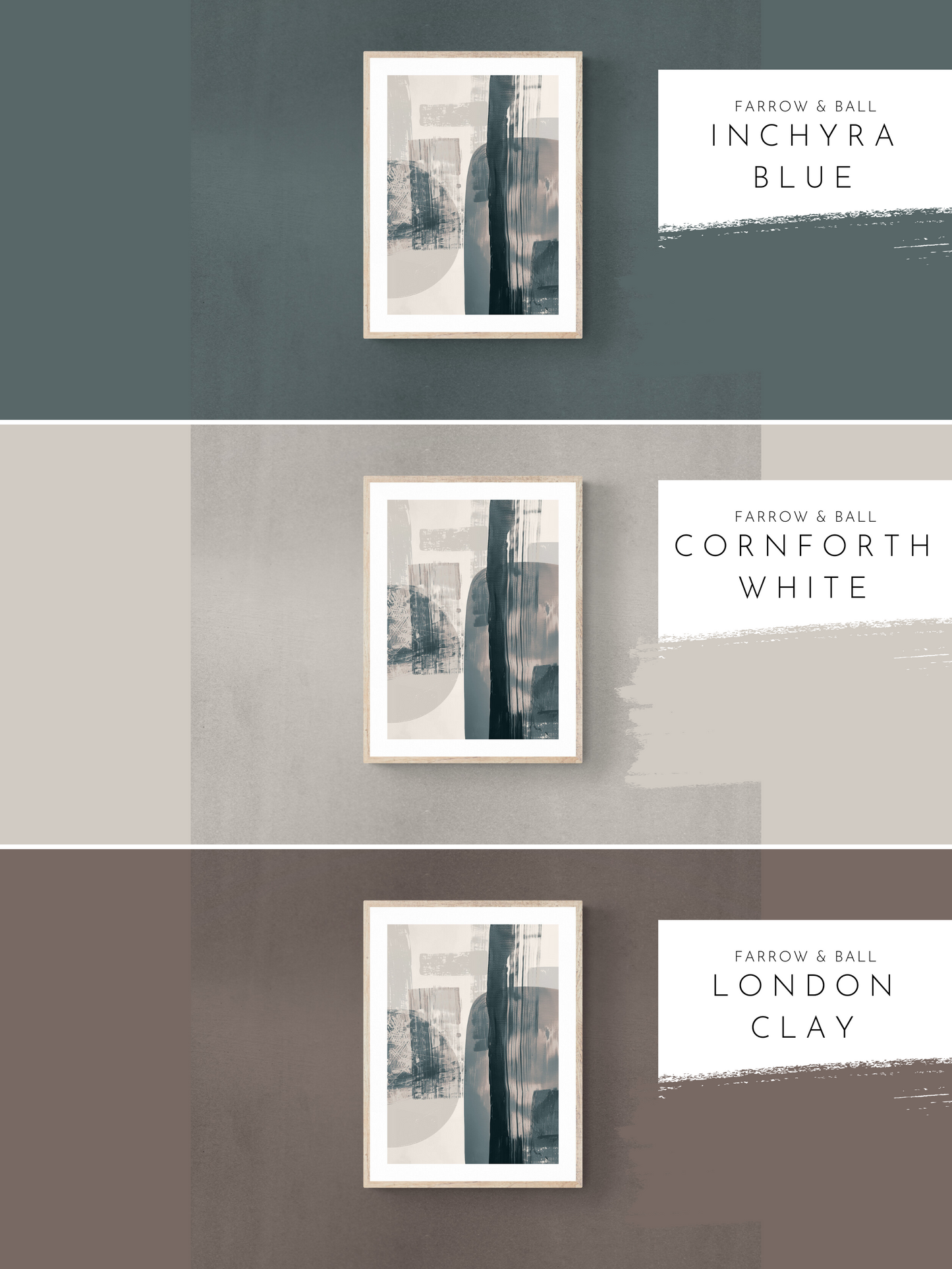 textured print, blue walls, white walls, brown walls, farrow & ball,