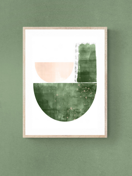 modern wall print, greens, folly green