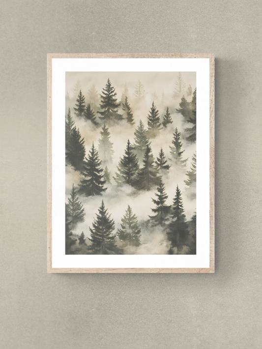 forest, cool neutrals, shaded white