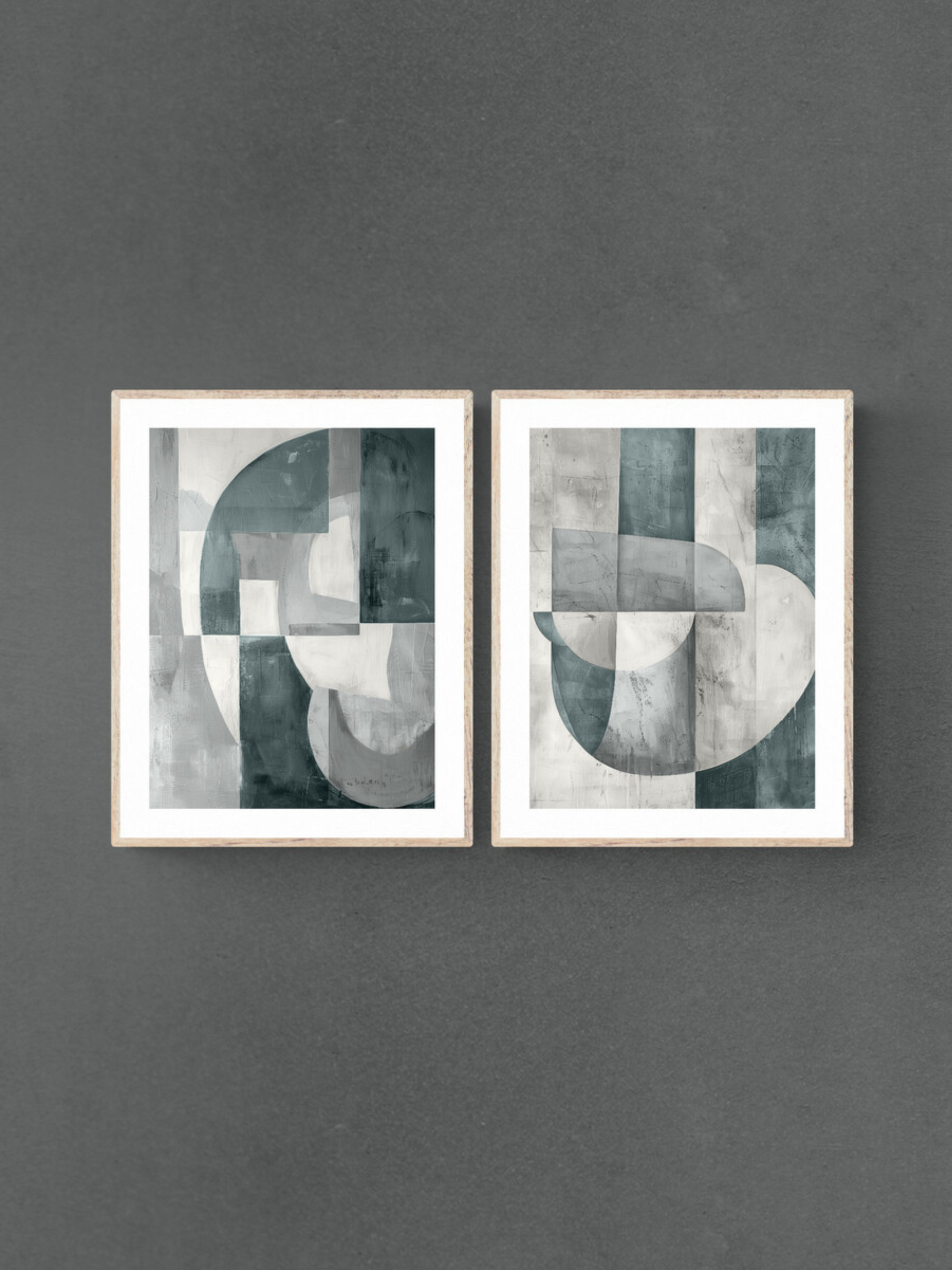 set of 2 prints, black/grey, down pipe