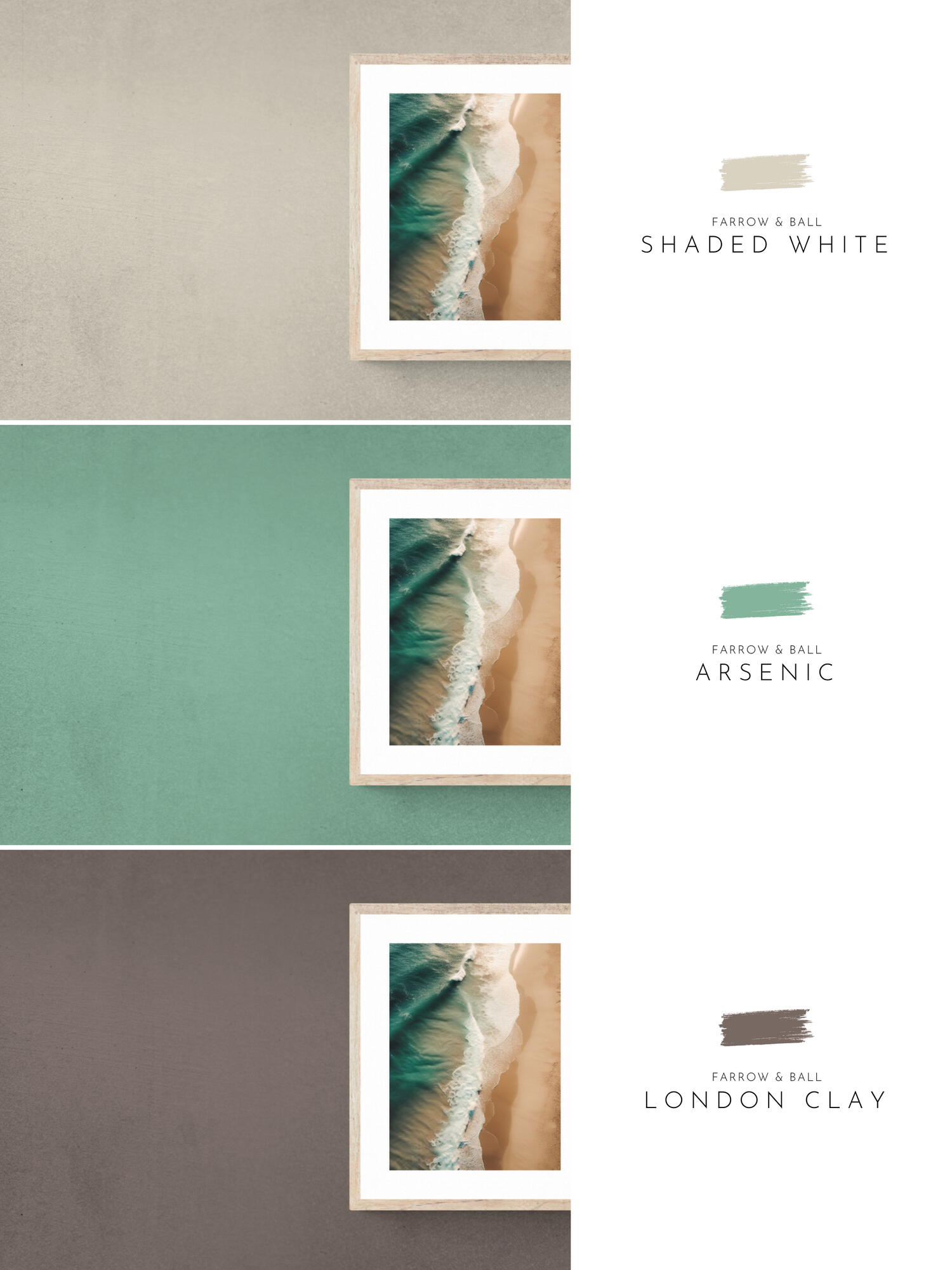 beach decor, brown walls, green walls, beige walls, farrow & ball, 