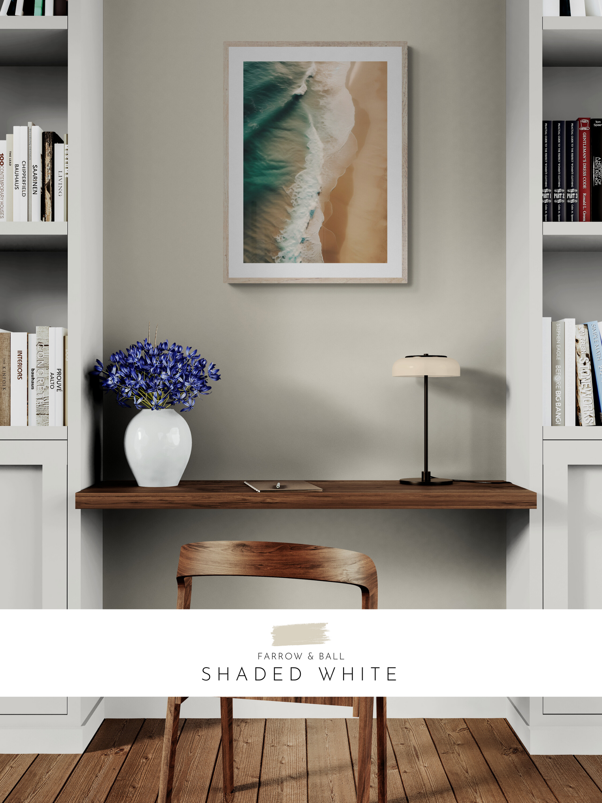 beach decor, farrow & ball, white, neutral, modern office print