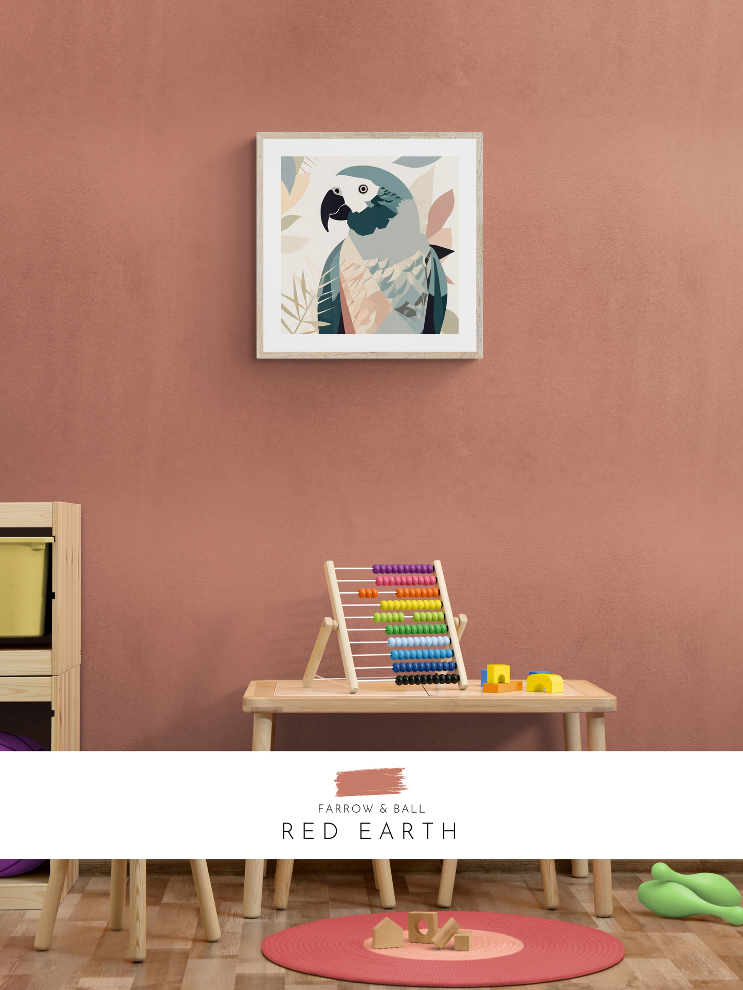 parrot print, farrow & ball, bold decor, moody, 