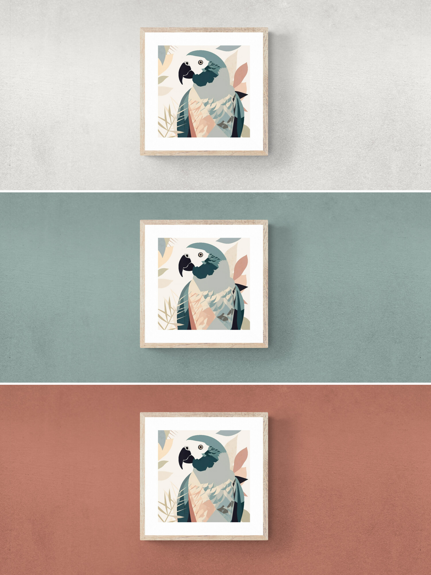 parrot print, farrow & ball, white, neutral, blue, red, wall colours