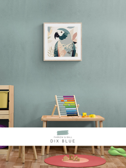 parrot print, farrow & ball, colourful, pastels, 