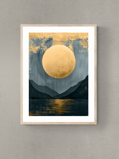 magical print, fantasy art, moonscape, whites, cool neutrals, purbeck stone